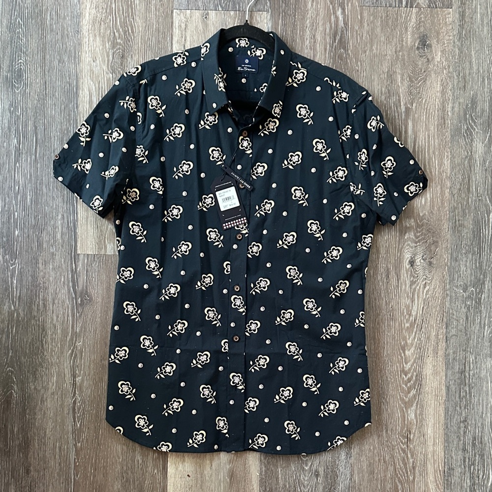 Ben Sherman Navy Floral Button Down Shirt